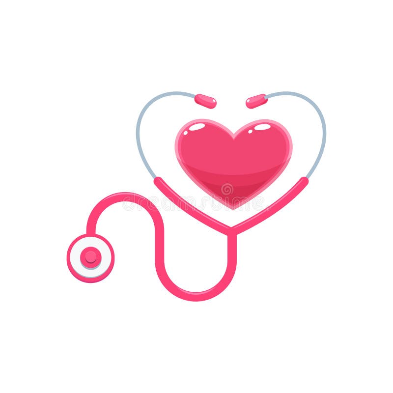 The Heart Stethoscope. Isolated Vector Illustration royalty free illustration