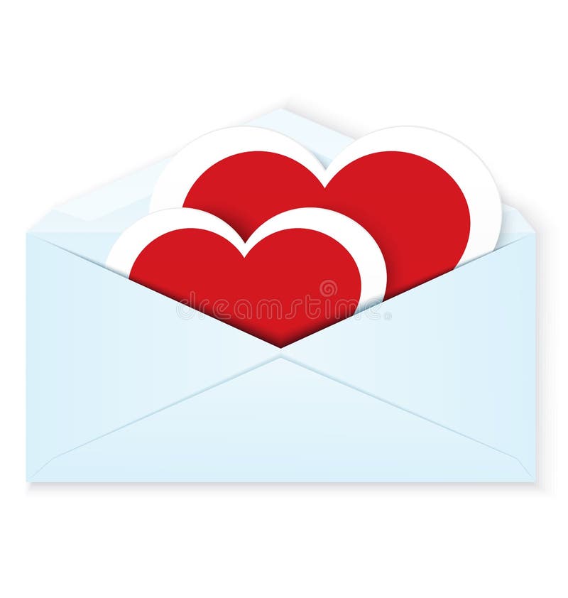Heart Stickers Red Envelope Vector Stock Vector Illustration of paper