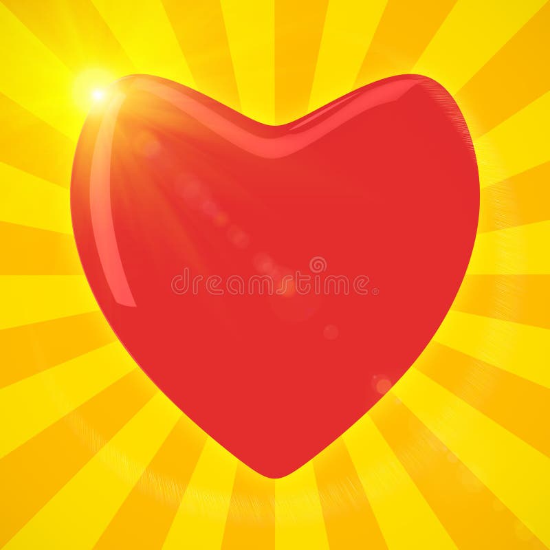 Heart in sunlight stock illustration. Illustration of striped 25000610