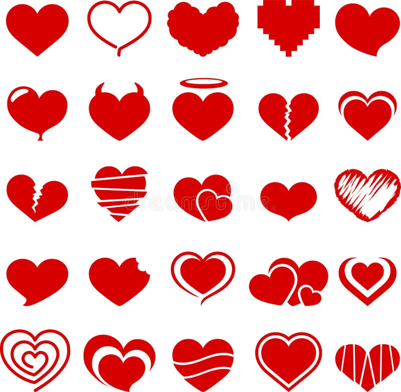 Heart symbol collection stock illustration
