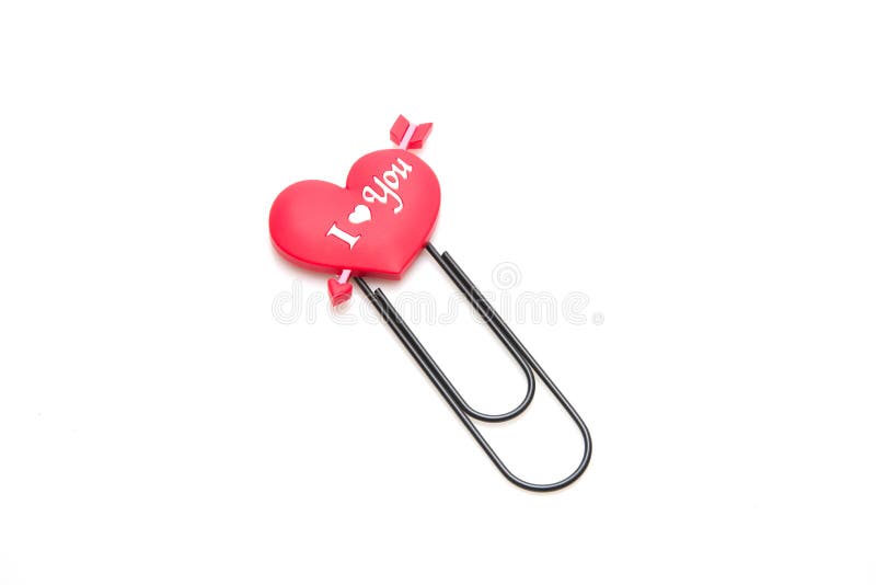 Heart symbol paper clip stock photo. Image of dating 29016264