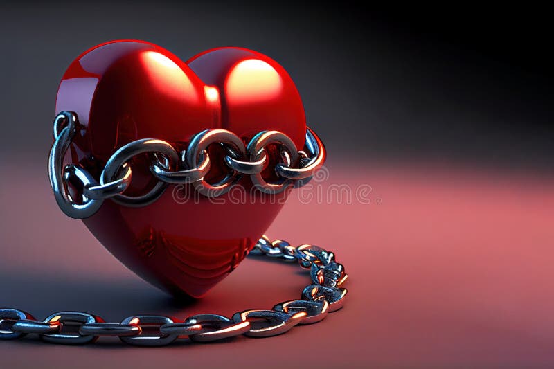A heart tied with chains. stock photo. Image of romantic 283010772