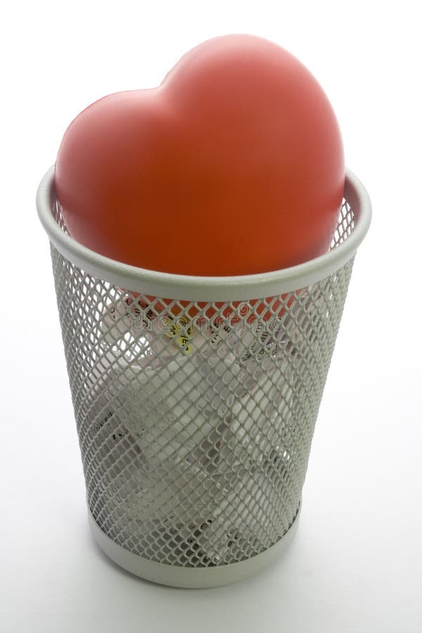 Heart in trash bin stock image. Image of brokenhearted 1340125