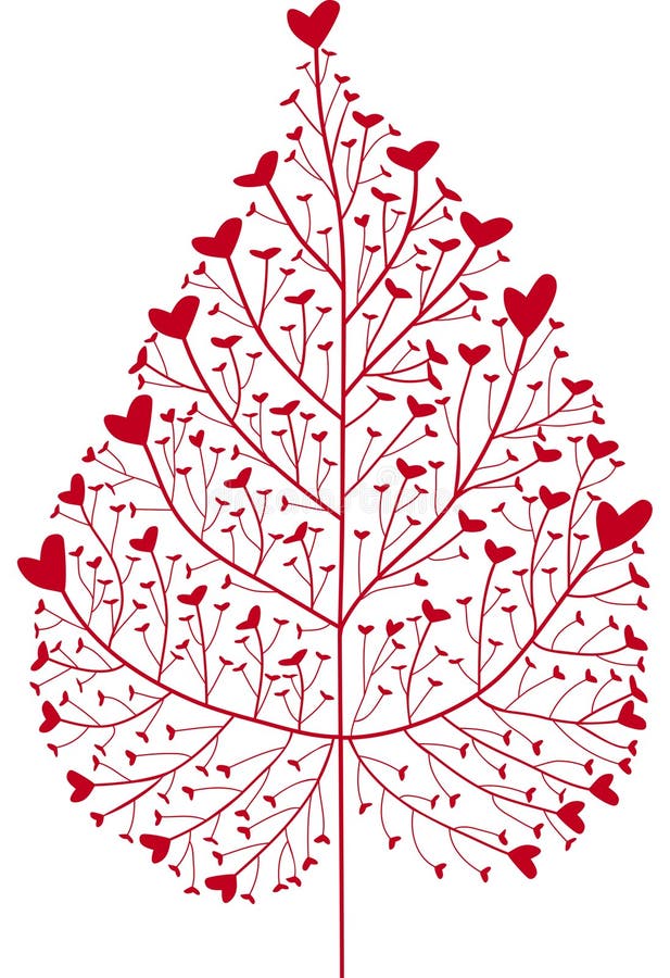 Corazón un árbol, tarjeta de felicitación ilustraciones.