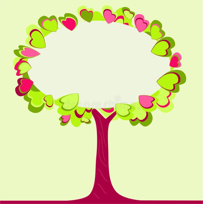 Heart tree with blank copyspace