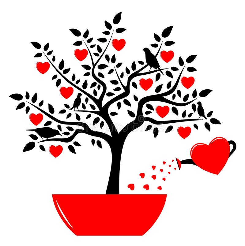 Heart tree in pot