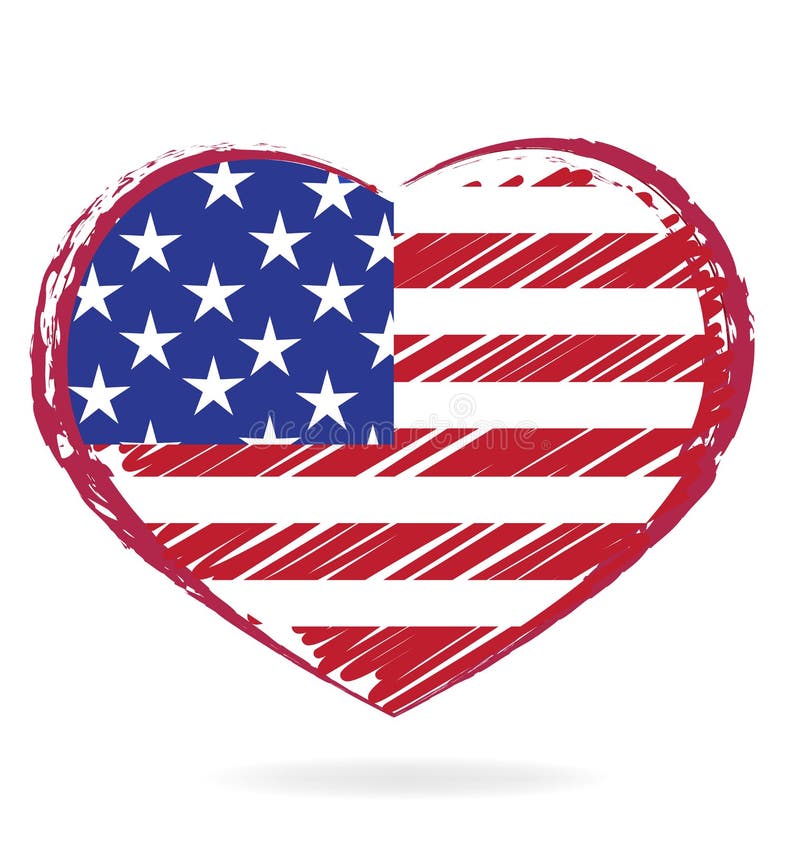 Download Heart USA Flag stock vector. Illustration of computer ...