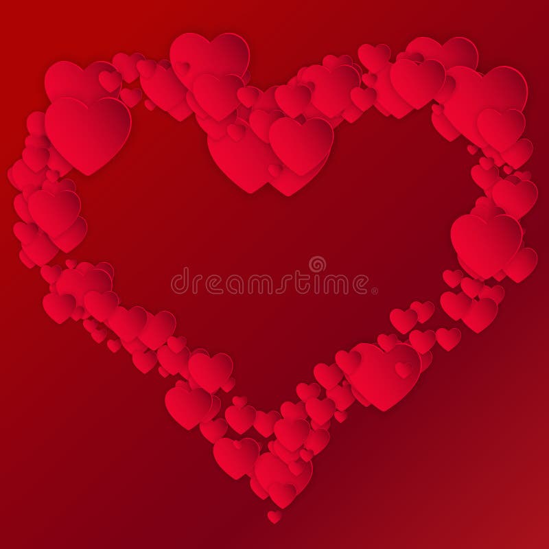 Heart Valentine`s Day Background Layout Cover Design Stock Vector