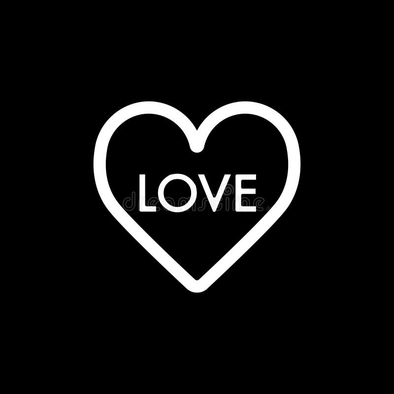 Heart Vector Icon. Black and White Love Illustration. Outline Linear