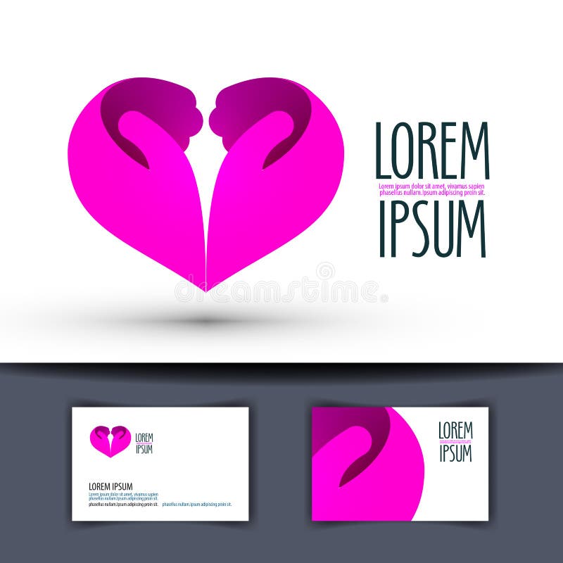 Heart vector logo design template. hands or love