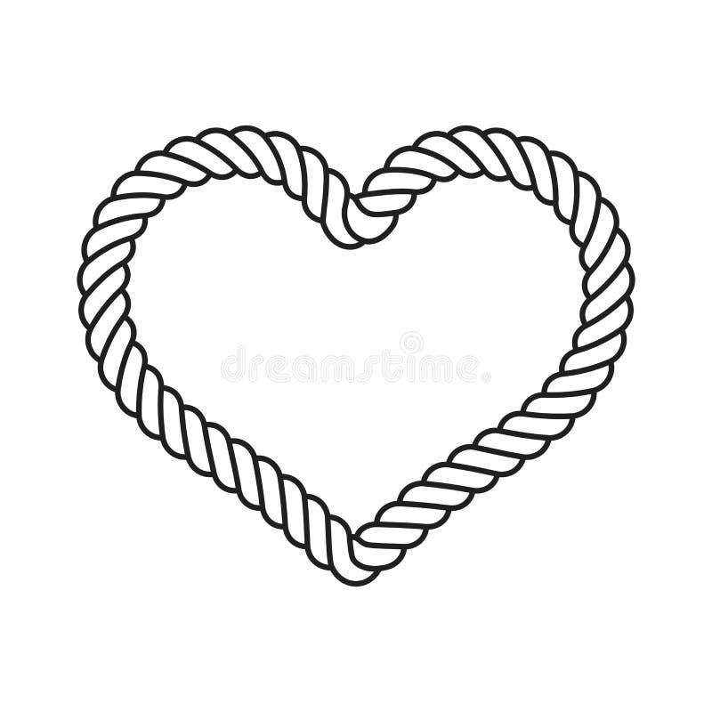 Heart vector valentine icon lasso rope logo symbol cartoon character doodle illustration design