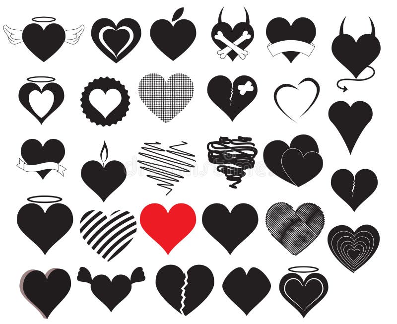 Hand drawn heart set stock vector. Illustration of hand - 49435480