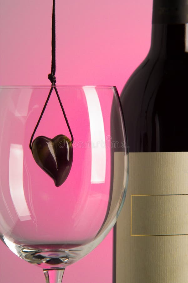 Heart and wine stock image. Image of reflection, party 685397