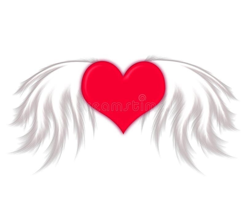 Fiery heart with wings stock illustration. Illustration of amorous