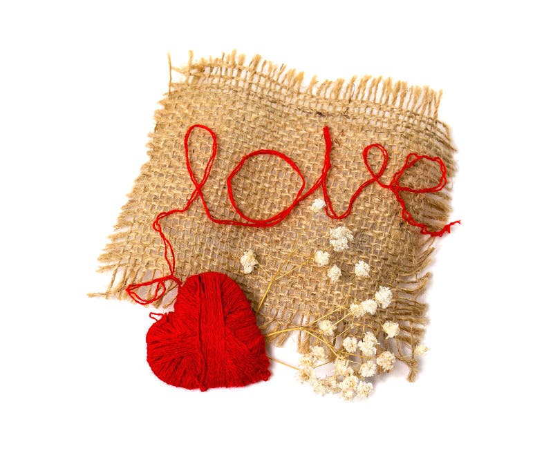 Heart Yarn Cloth Dried Flowers Stock Photos Free & RoyaltyFree Stock