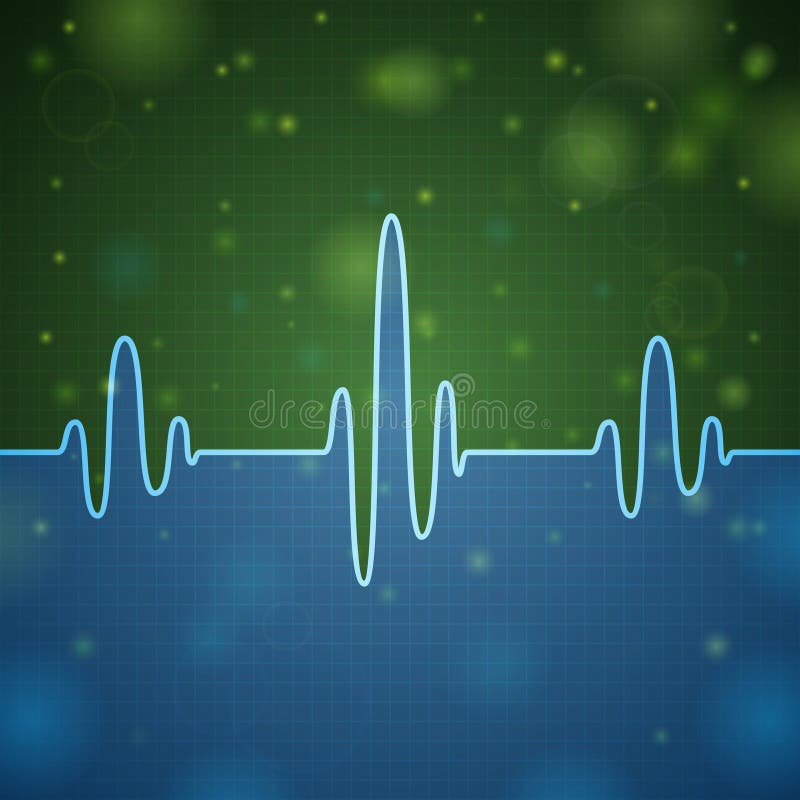 Heartbeat Green Line EKG Monitor Stock Illustration Illustration of