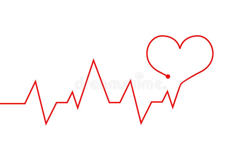 Heartbeat line. Red cardiogram as symbol of life