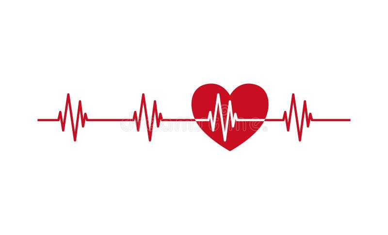 Heartbeat Pulse Line with Heart Icon. Stock Vector - Illustration of ...