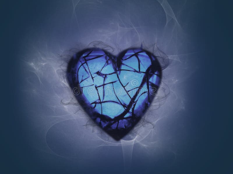 Hearted cassé entouré avec de la fumée illustration stock Hearted cassé entouré avec de la fumée illustration stock