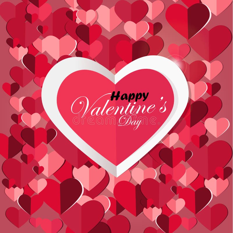 Hearts on Abstract Background,Happy Valentine`s Day,February 14. Card ...