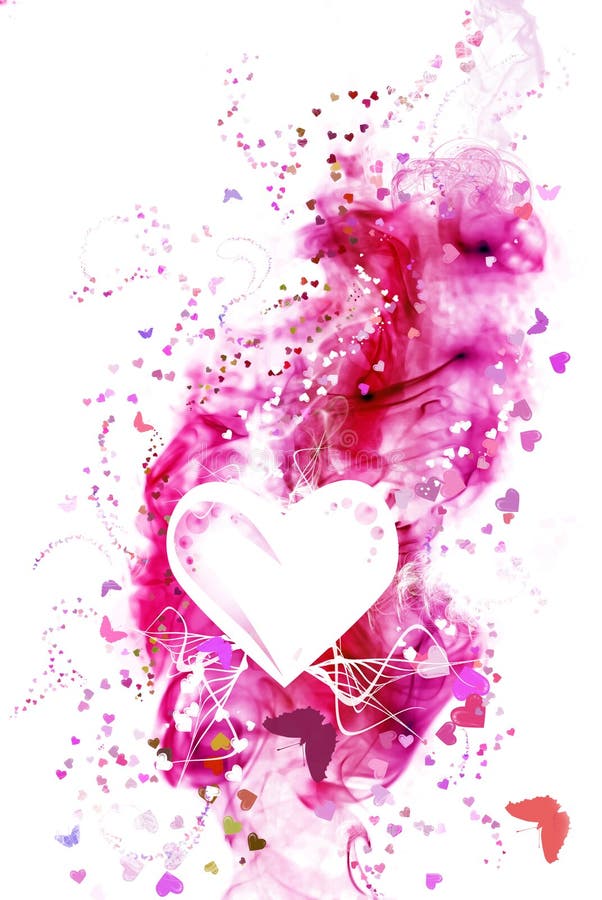 HEARTS background with butterflies