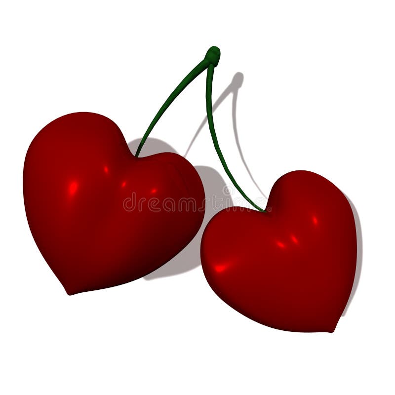 Hearts cherry on page