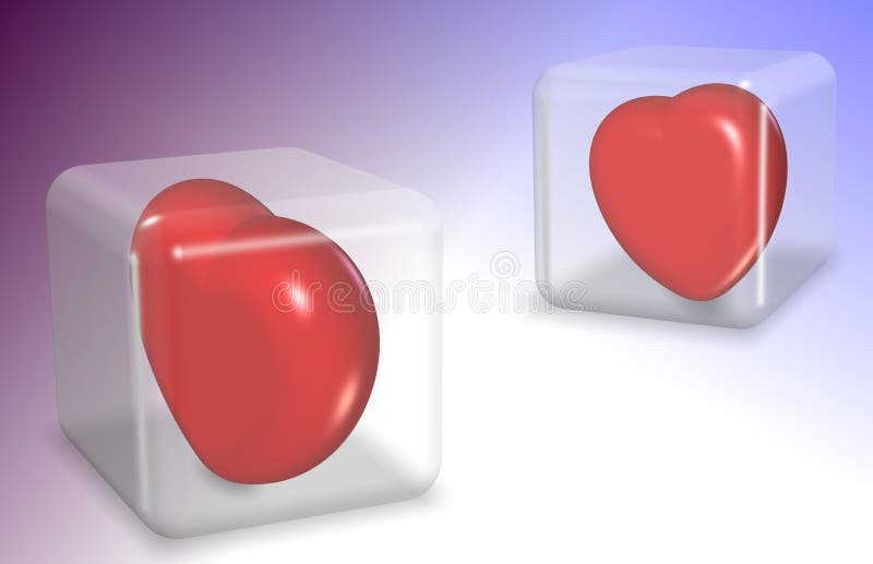 Hearts in cubes royalty free illustration
