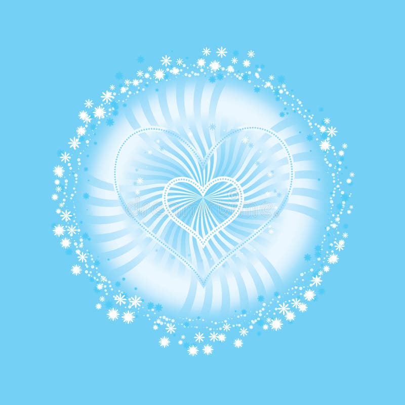 Hearts flowers knot background / blue