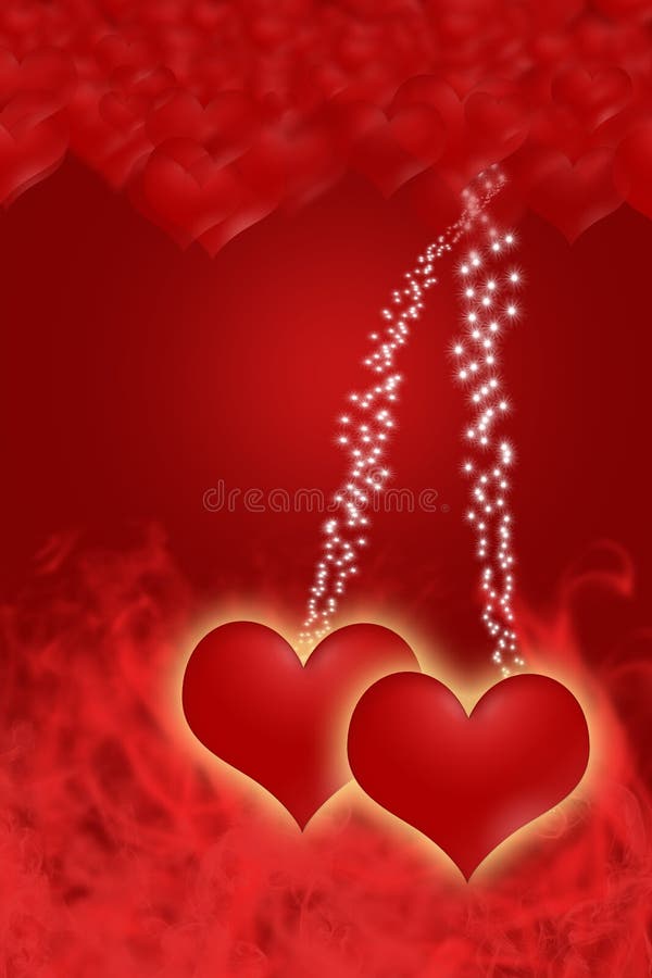 Red Hearts with a Golden Glow and Brightened Middle Part Stock Illustration  - Illustration of decor, beautiful: 48325245