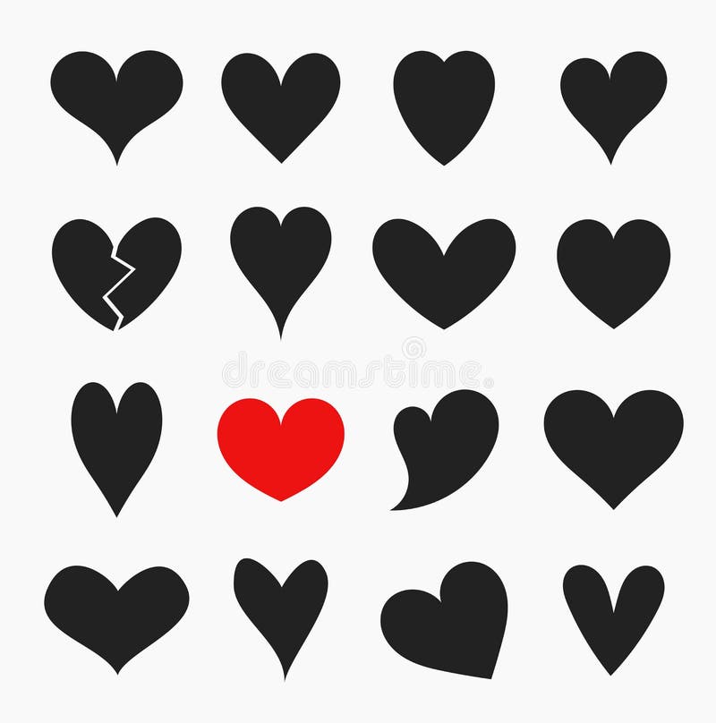 Hearts icons collection royalty free illustration