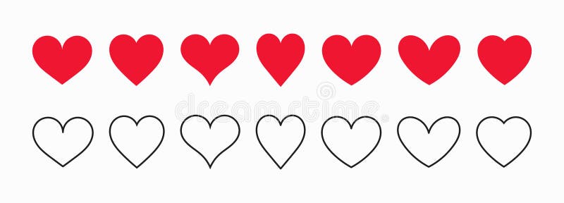Hearts icons collection stock illustration