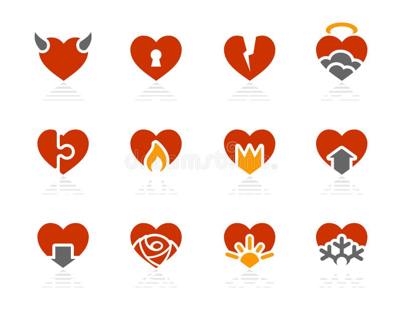 Hearts icons | Sunshine Hotel series vector illustration