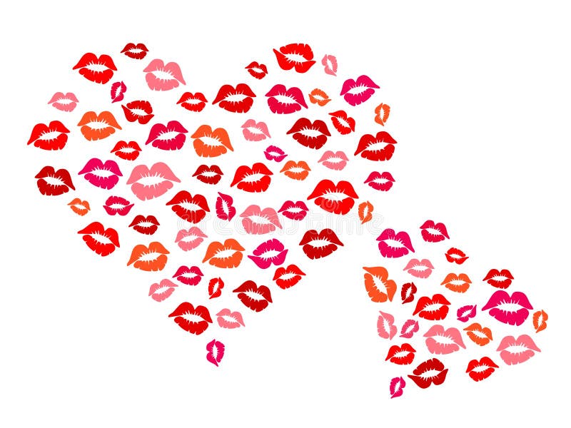 Hearts and kisses stock vector. Illustration of print - 33679129