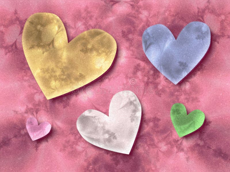 Hearts on Pink Background