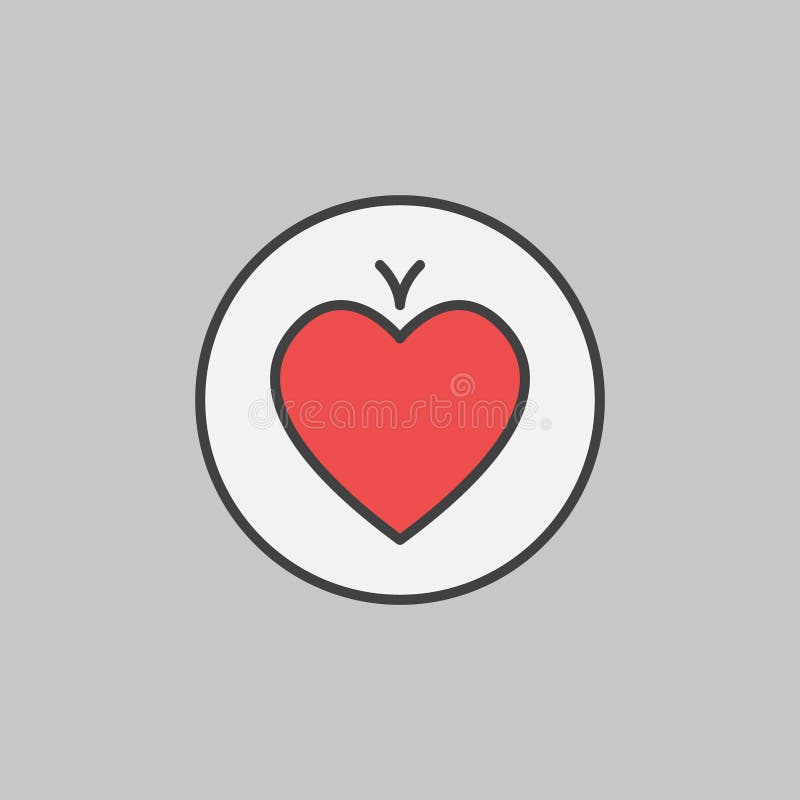 Hearts Playing Card Suit in Circle vector concept colored icon vector illustration