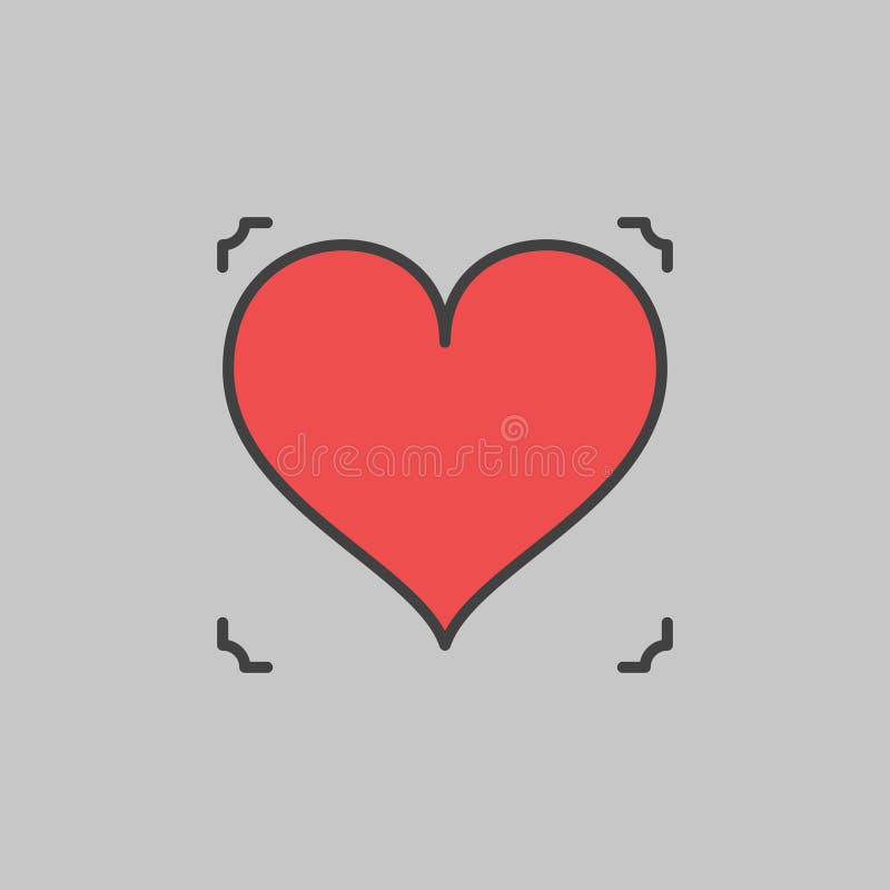 Hearts Playing Card Suit concept vector simple red icon royalty free illustration