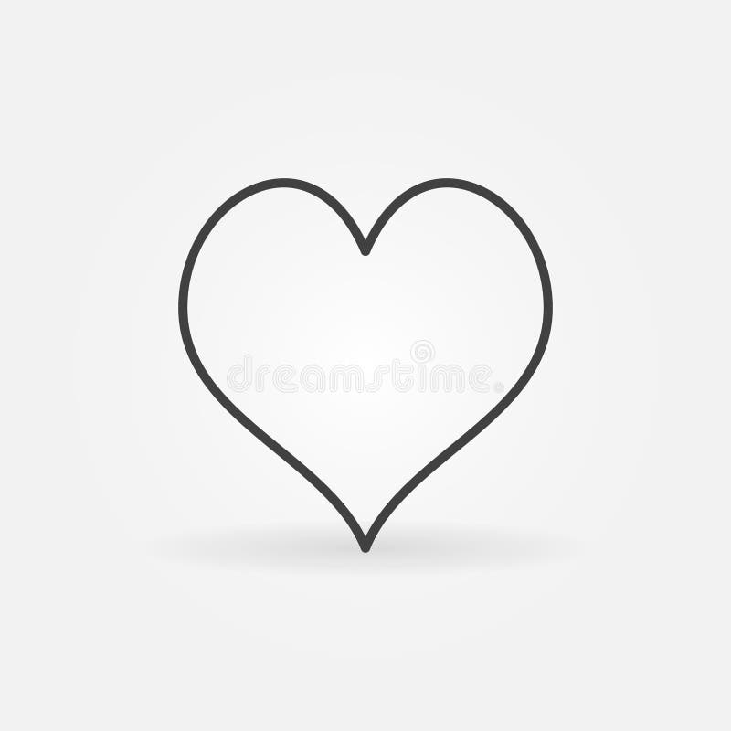 Hearts Playing Card Suit vector concept thin line minimal icon royalty free illustration