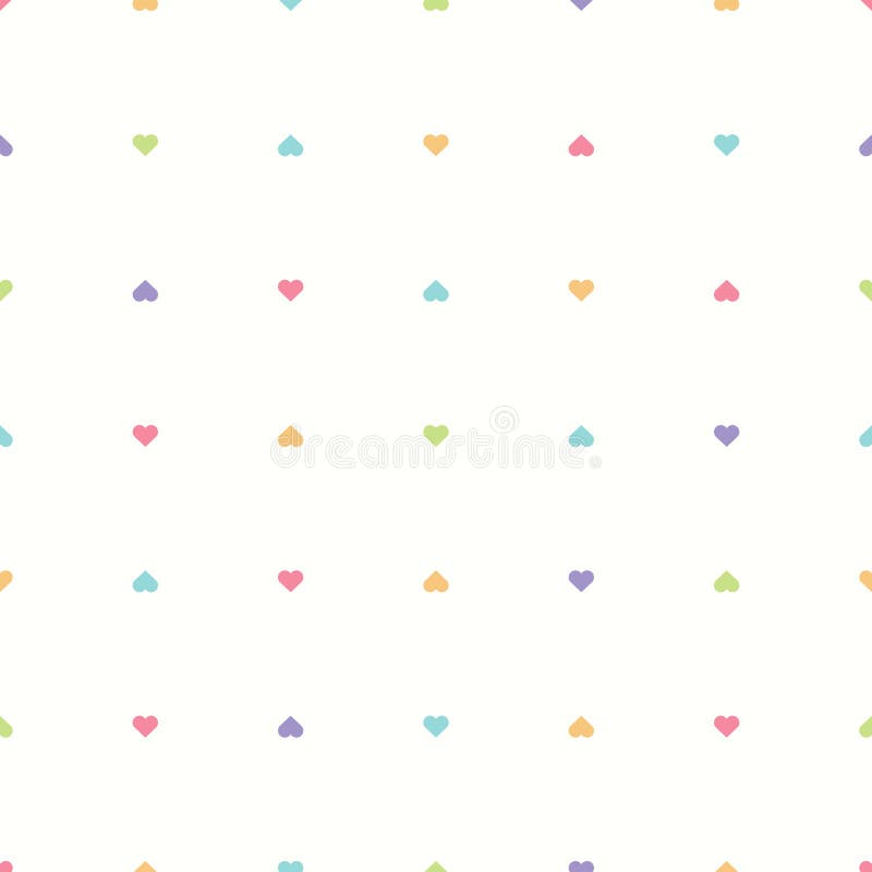 Hearts. Seamless Pattern in Soft Pastel Colors. Vector Background. Children  Design of Fabric, Packaging or Postcards. Colored Row Stock Vector -  Illustration of endless, lovely: 89052617
