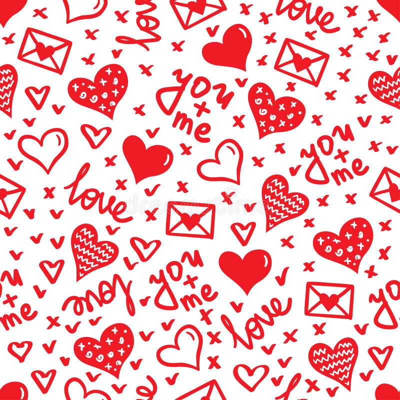 Hearts seamless vector pattern