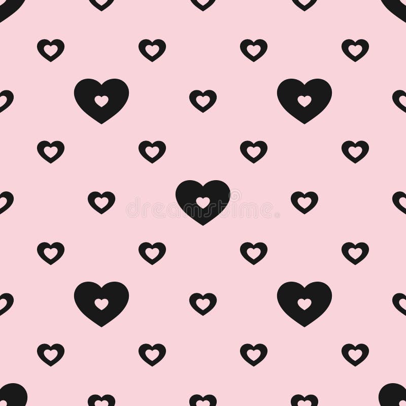 Valentine Day Pink Hearts Geometric Seamless Background , Pattern