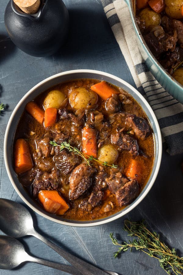 Hearty Homemade Gourmet Beef Stew Stock Photo - Image of meat, sauce ...