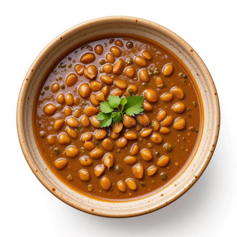 Hearty Linsensuppe mit Gewürzen und Kräutern aus frischem Cillantro vektor abbildung