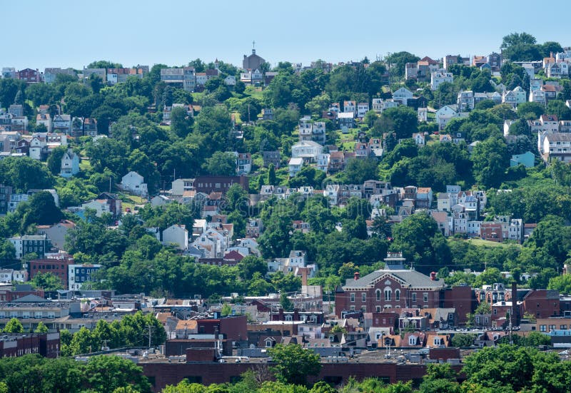 Heat haze over South Side slopes in Pittsburgh