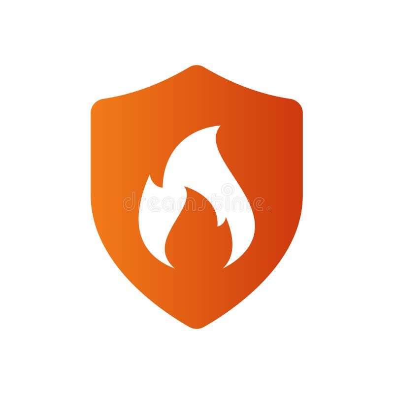 Heat resistant or fire proof shield vector label royalty free illustration