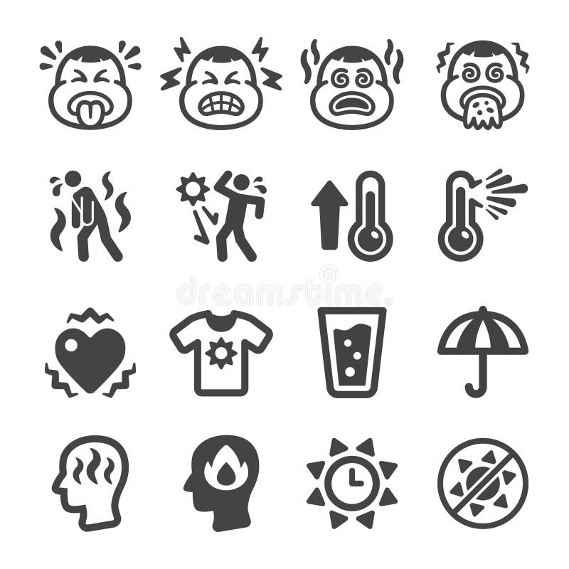 Heat Stroke Risk Sign And Symptom And Prevention Infographic Stock