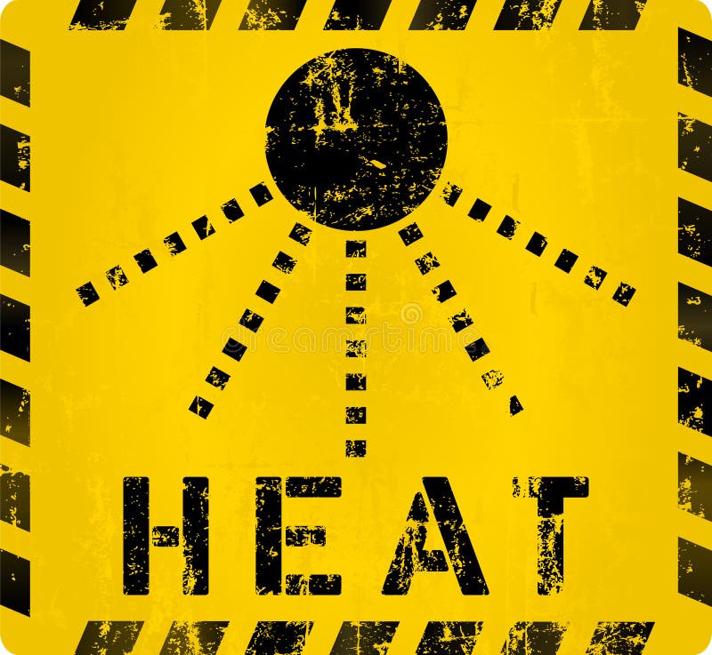 Heat warning sign, stock vector. Illustration of ahead - 95019309