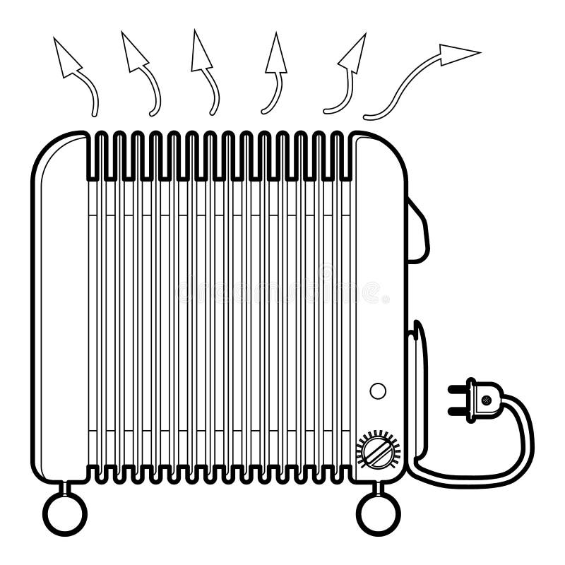 Outline Kitchen Oven Illustration Stock Vector - Illustration of