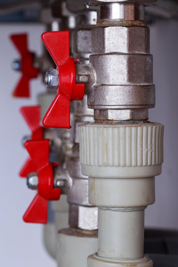 Heater system with taps stock image. Image of crane - 139162105