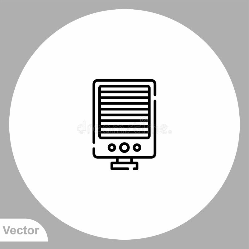 Electric Heater Vector Icon Sign Symbol Stock Vector Illustration of