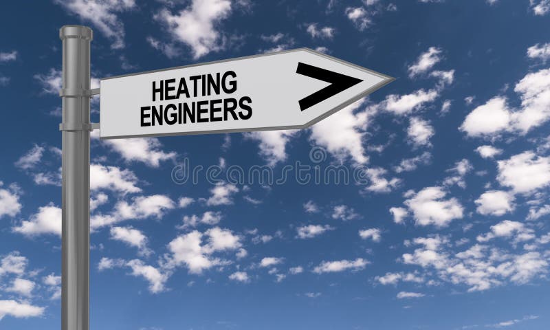 Heating engineers traffic sign royalty free illustration